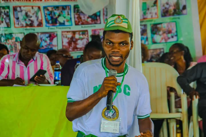 NYSC camp speaking with microphone